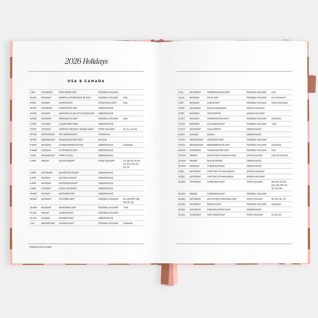 2026 A5 Vertical Planner - Rose Check - SOLD OUT