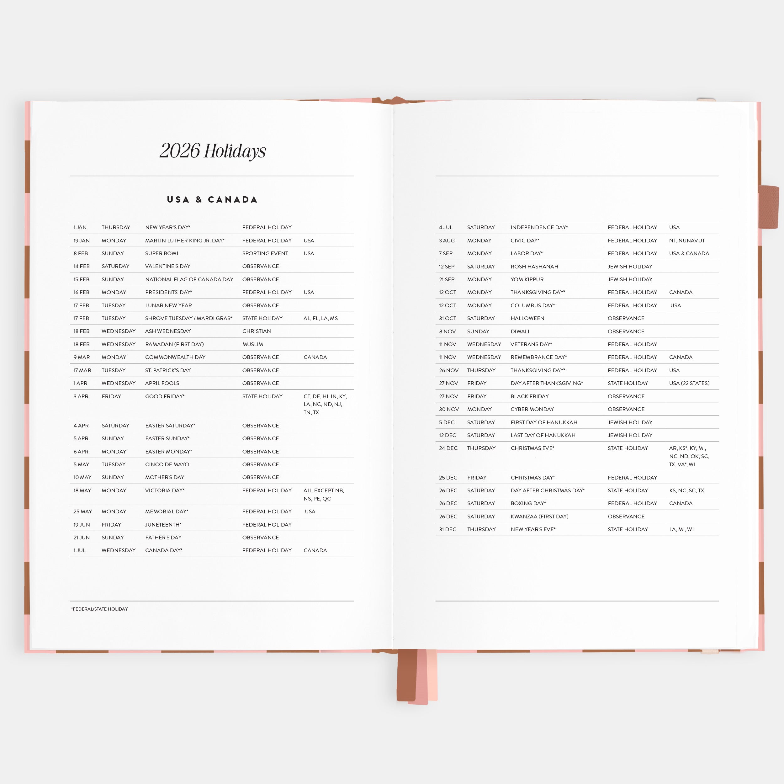 2026 A5 Vertical Planner - Rose Check - SOLD OUT