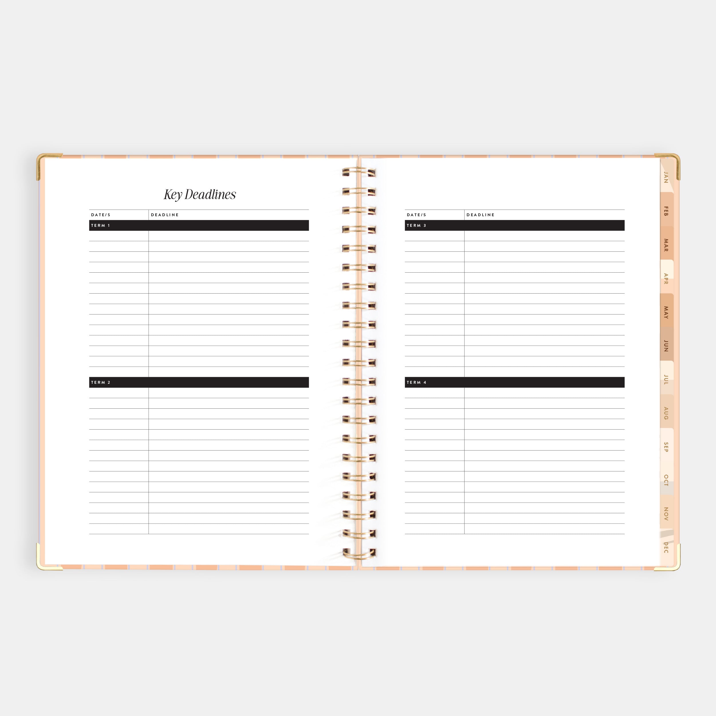 2026 A4 Academic Vertical Planner - Coral Stripe - SOLD OUT