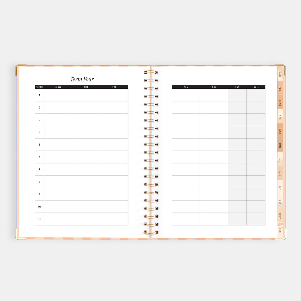 2026 A4 Academic Vertical Planner - Coral Stripe - SOLD OUT