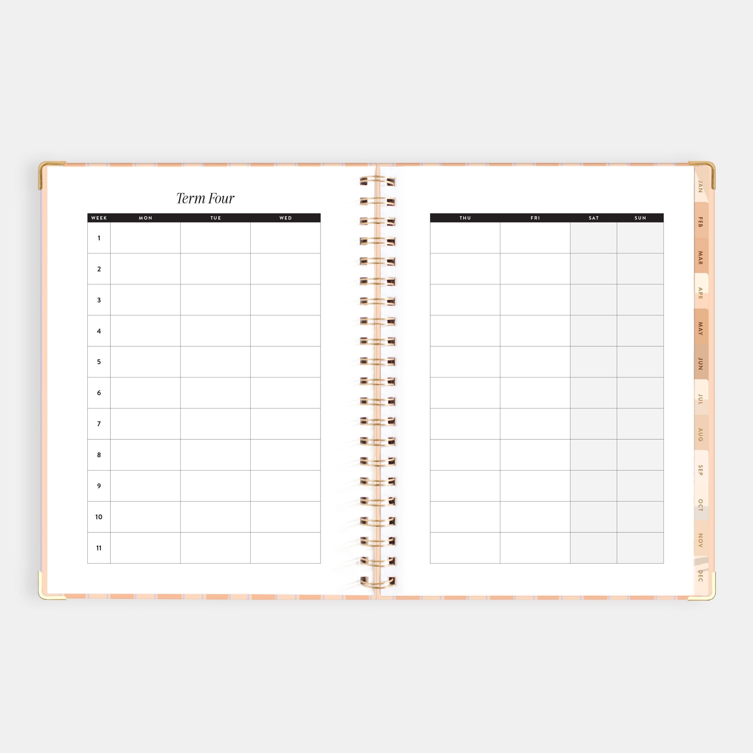 2026 A4 Academic Vertical Planner - Coral Stripe - SOLD OUT