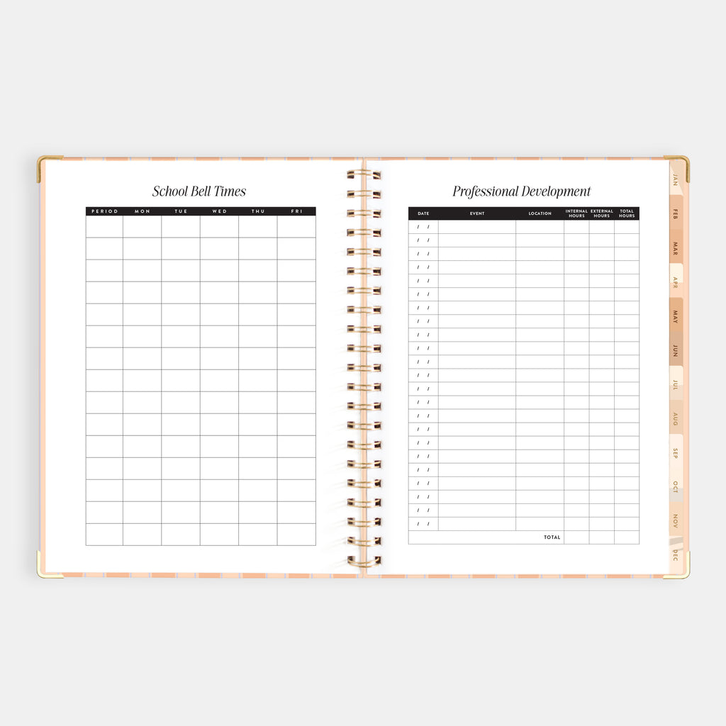 2026 A4 Academic Vertical Planner - Coral Stripe - SOLD OUT
