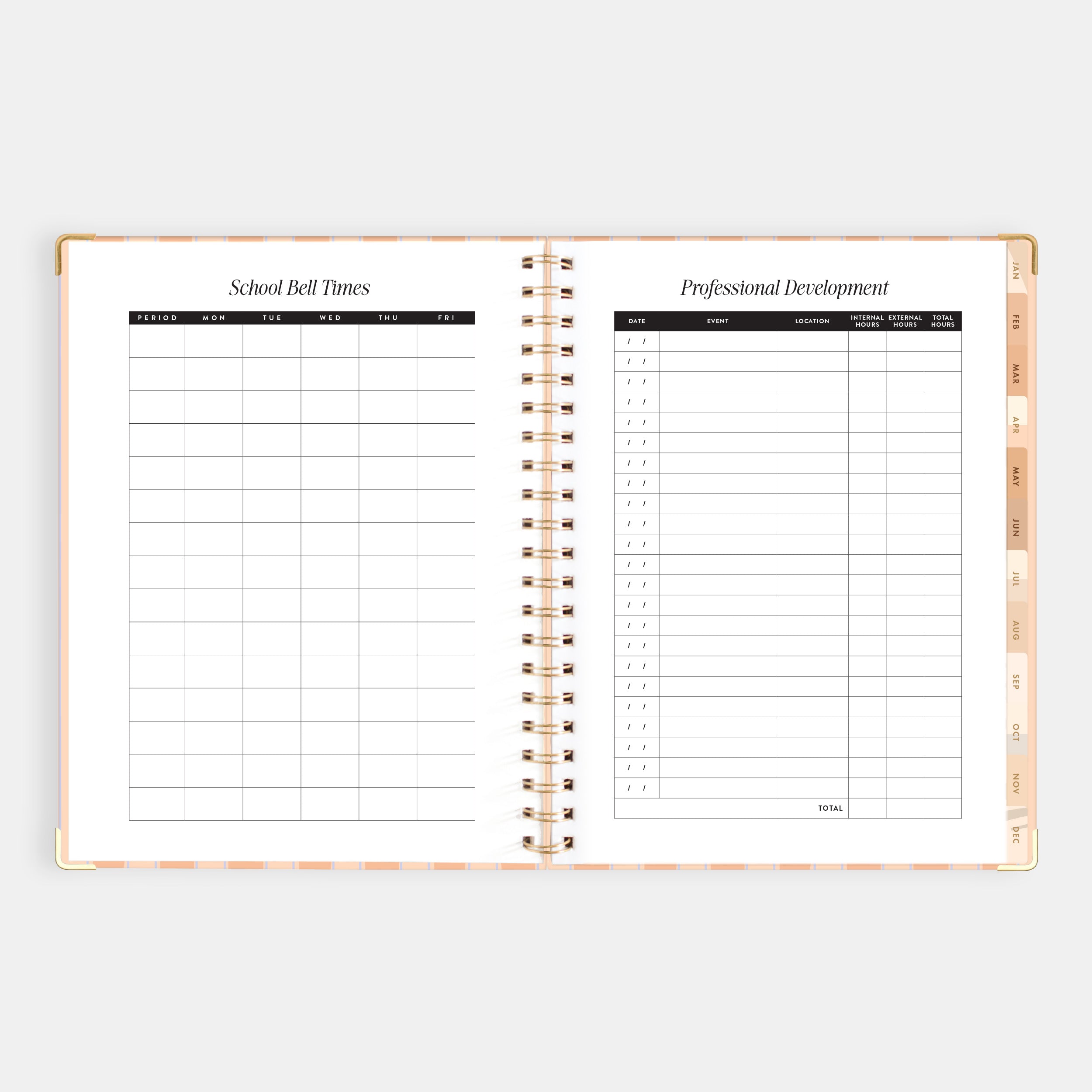 2026 A4 Academic Vertical Planner - Coral Stripe - SOLD OUT