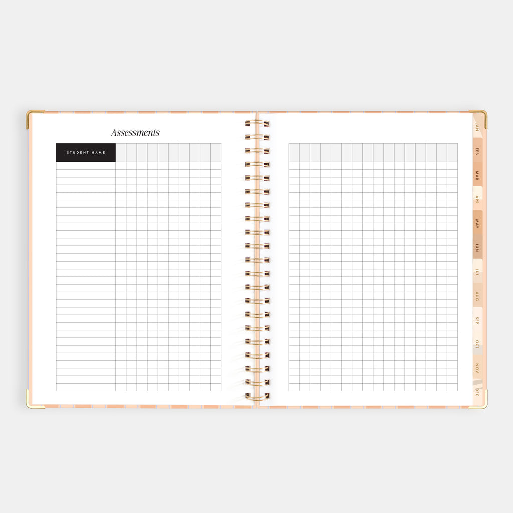 2026 A4 Academic Vertical Planner - Coral Stripe - SOLD OUT