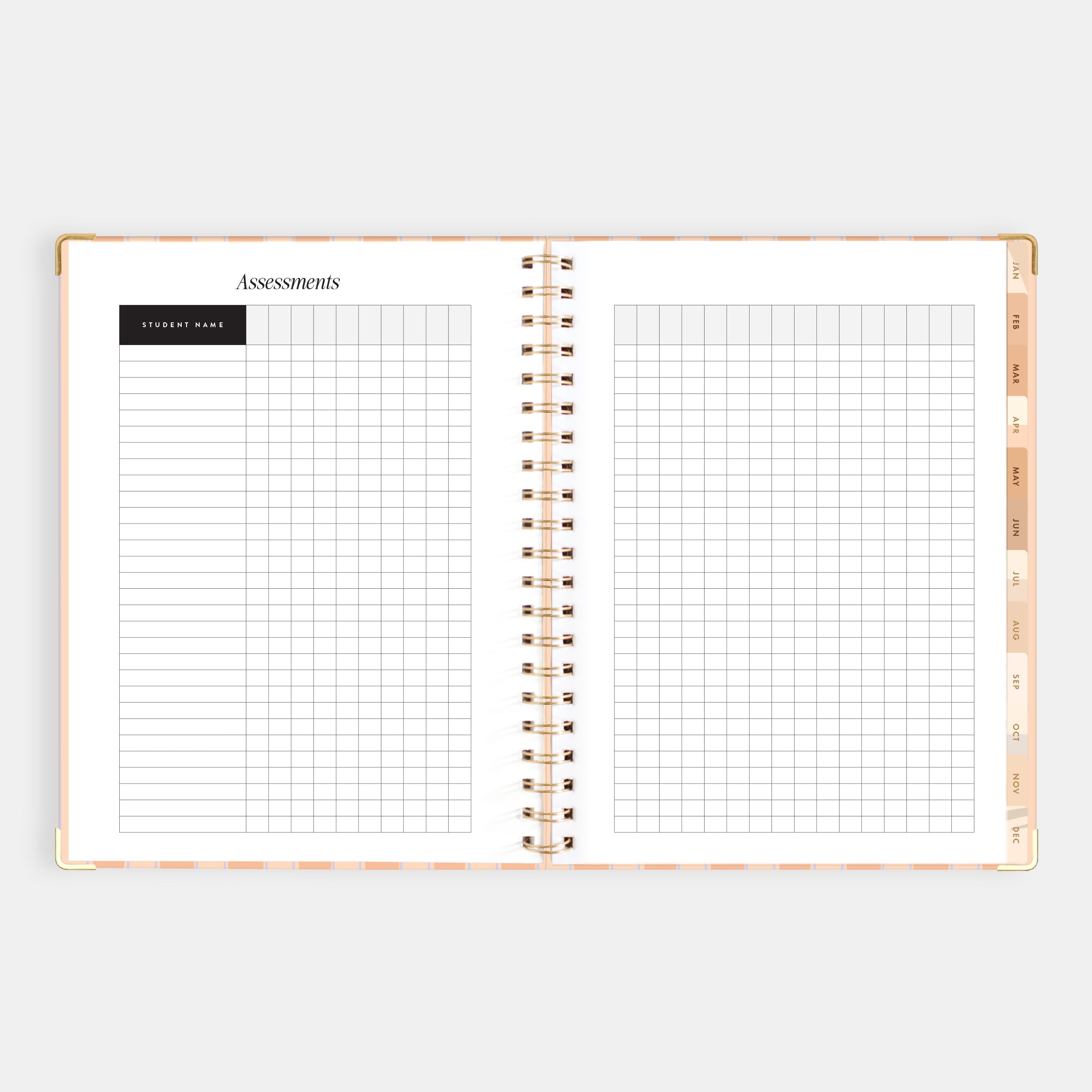 2026 A4 Academic Vertical Planner - Coral Stripe - SOLD OUT