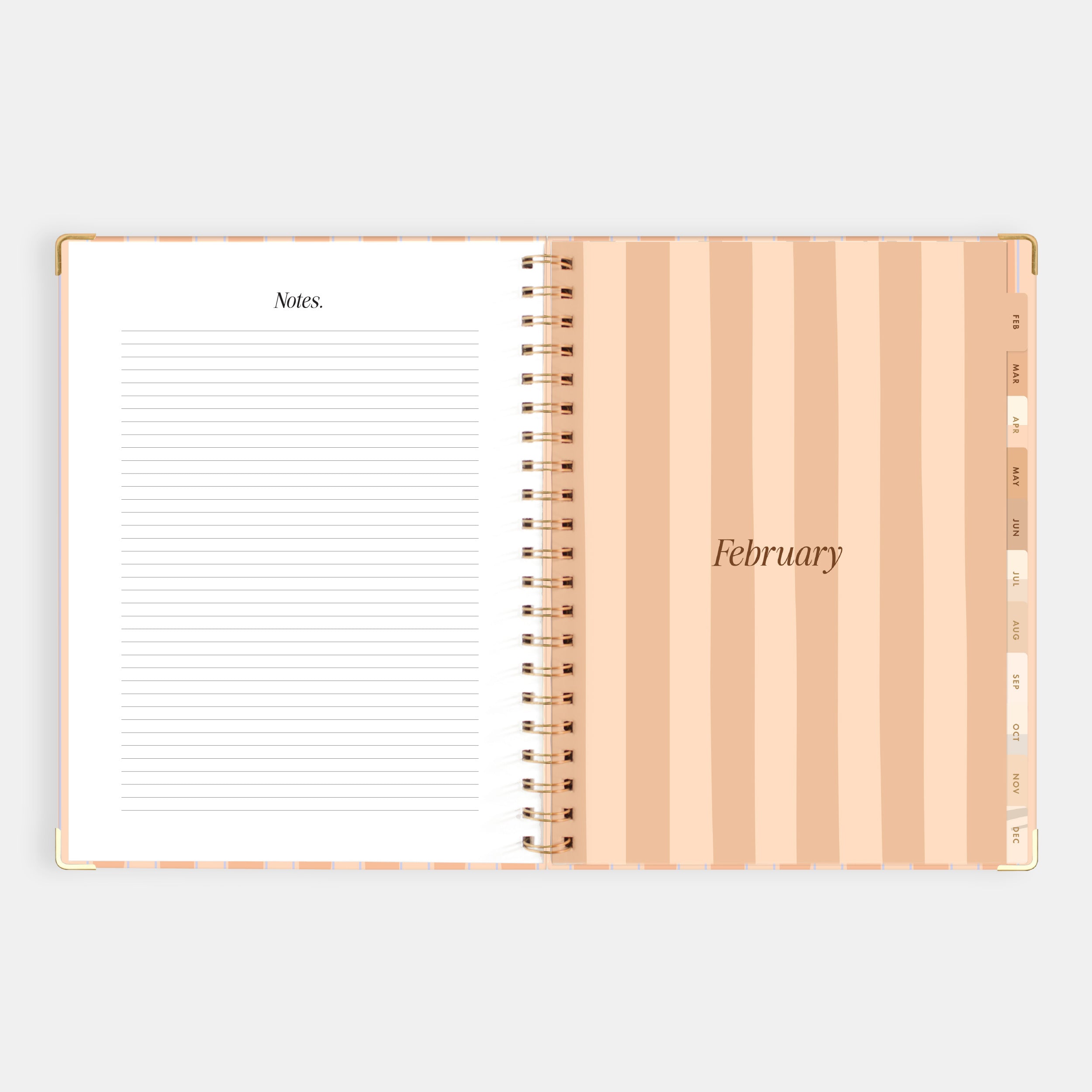 2026 A4 Academic Vertical Planner - Coral Stripe - SOLD OUT