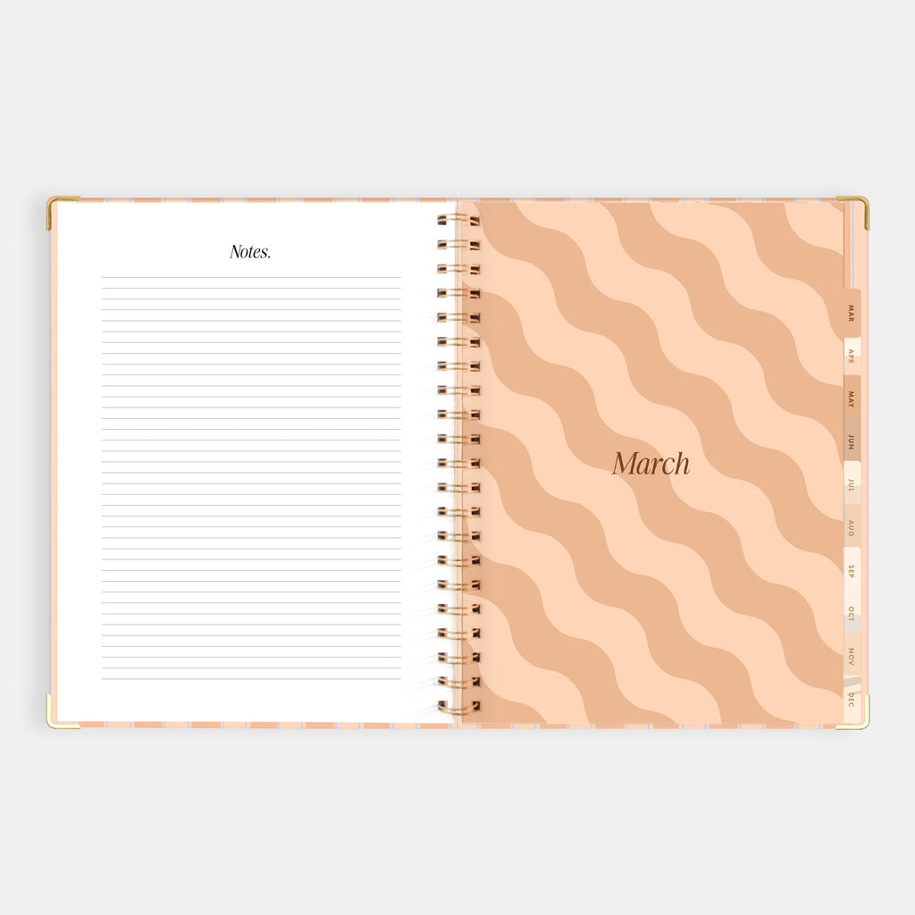 2026 A4 Academic Vertical Planner - Coral Stripe - SOLD OUT