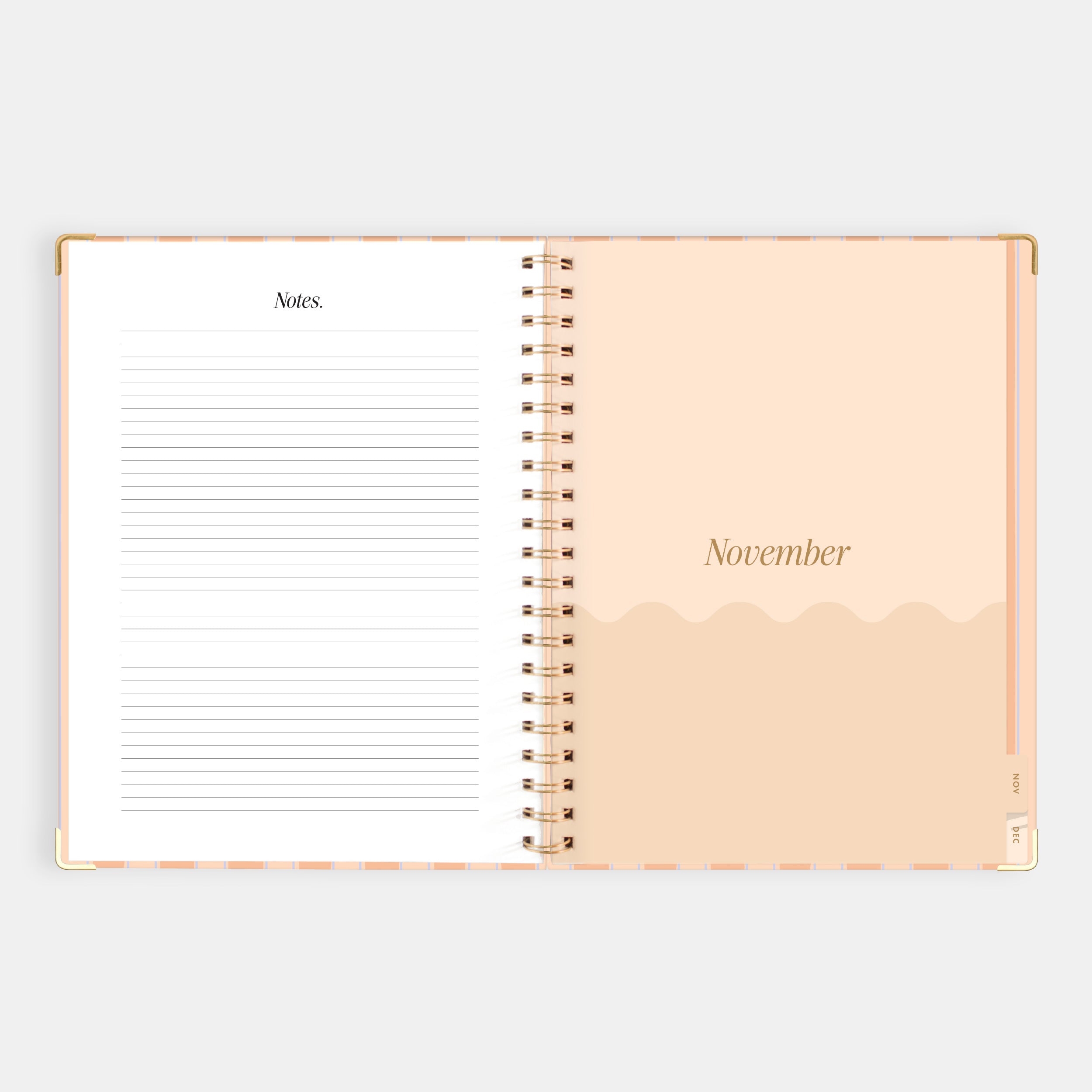 2026 A4 Academic Vertical Planner - Coral Stripe - SOLD OUT