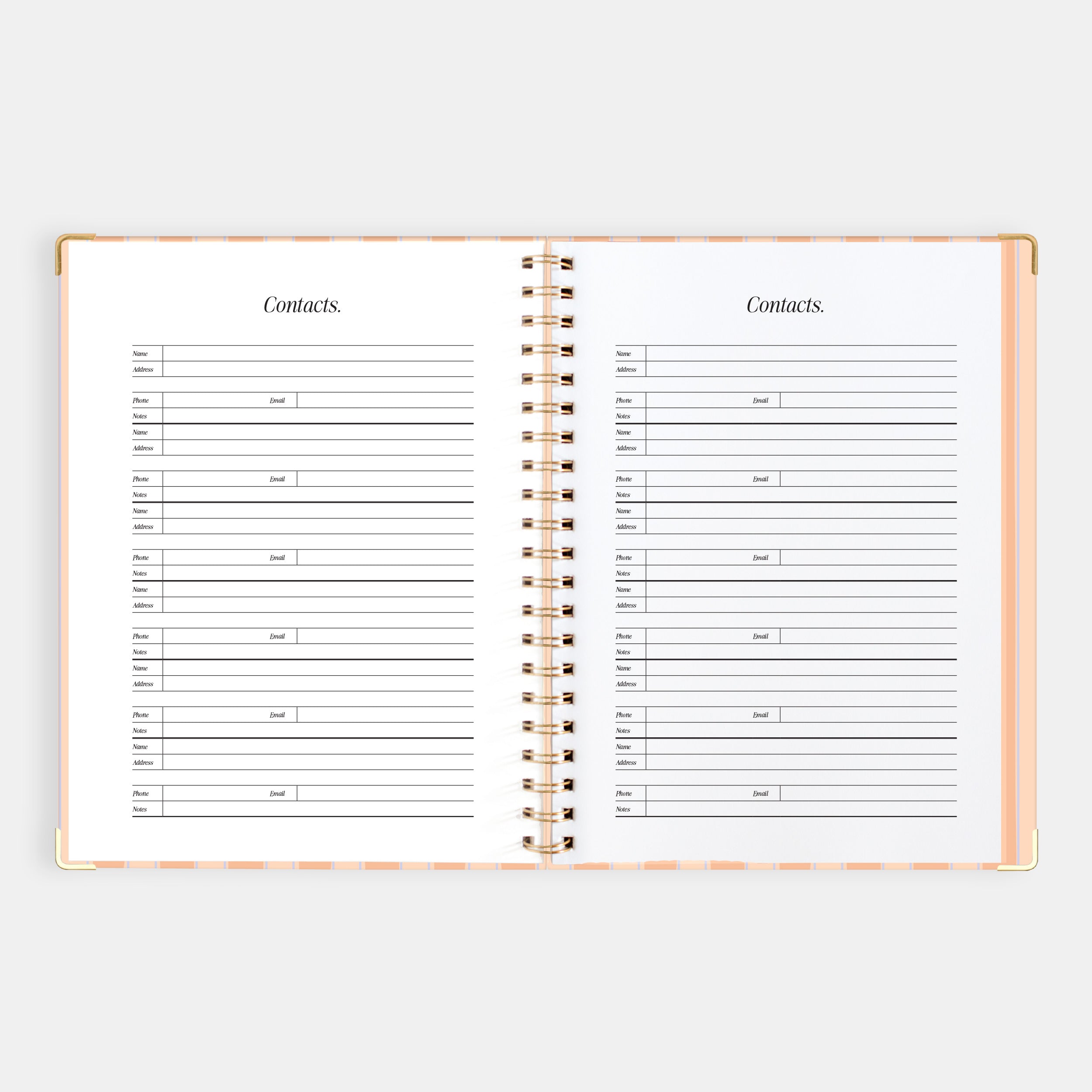 2026 A4 Academic Vertical Planner - Coral Stripe - SOLD OUT