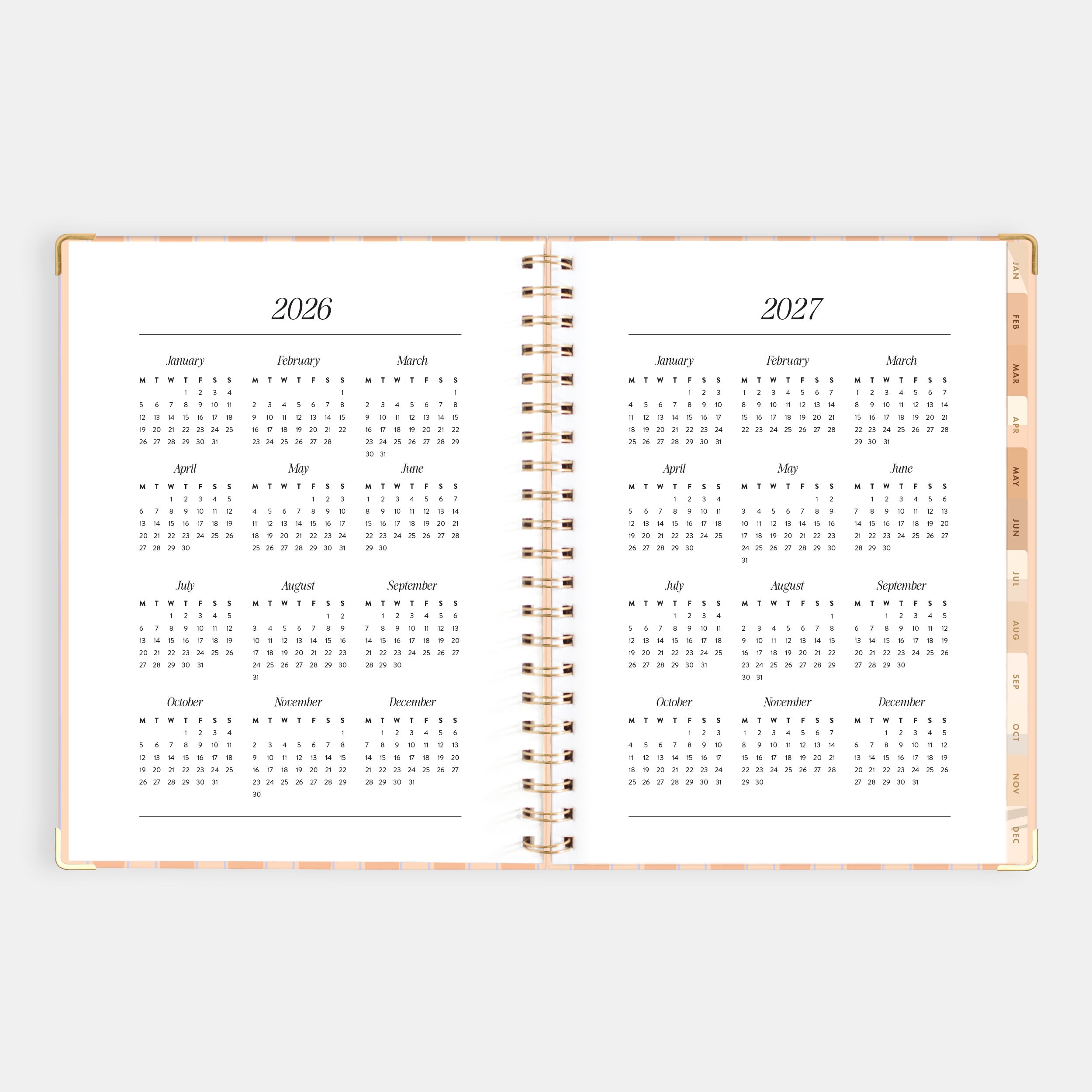 2026 A4 Academic Vertical Planner - Coral Stripe - SOLD OUT