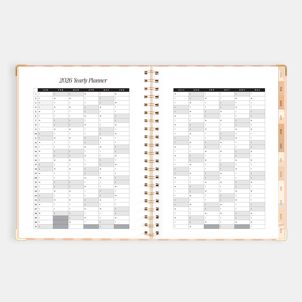 2026 A4 Academic Vertical Planner - Coral Stripe - SOLD OUT