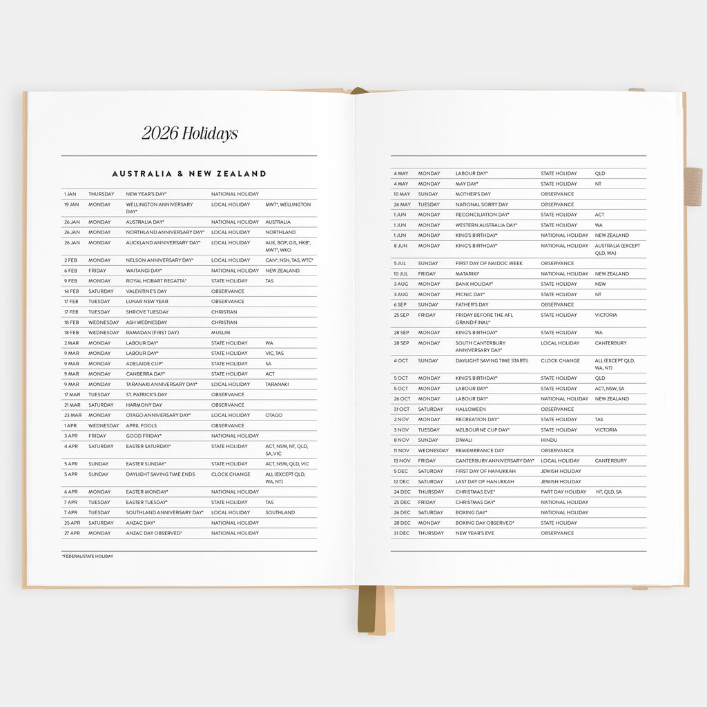 2026 A5 Horizontal Planner - Taupe - SOLD OUT