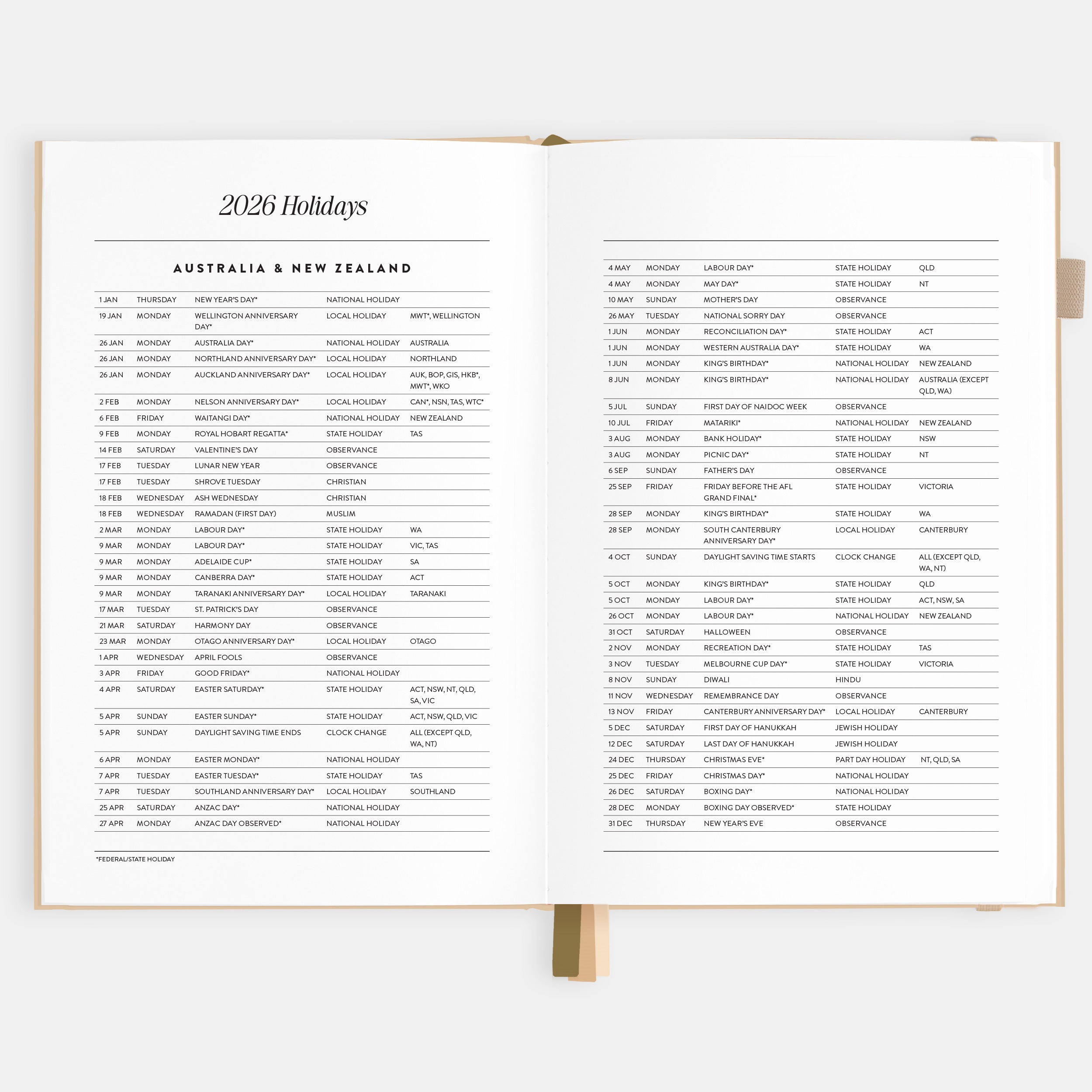 2026 A5 Horizontal Planner - Taupe - SOLD OUT