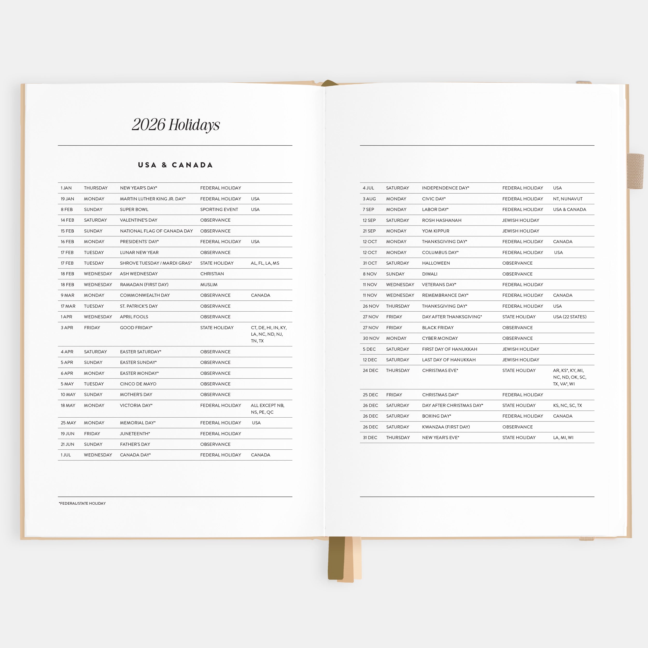 2026 A5 Horizontal Planner - Taupe - SOLD OUT