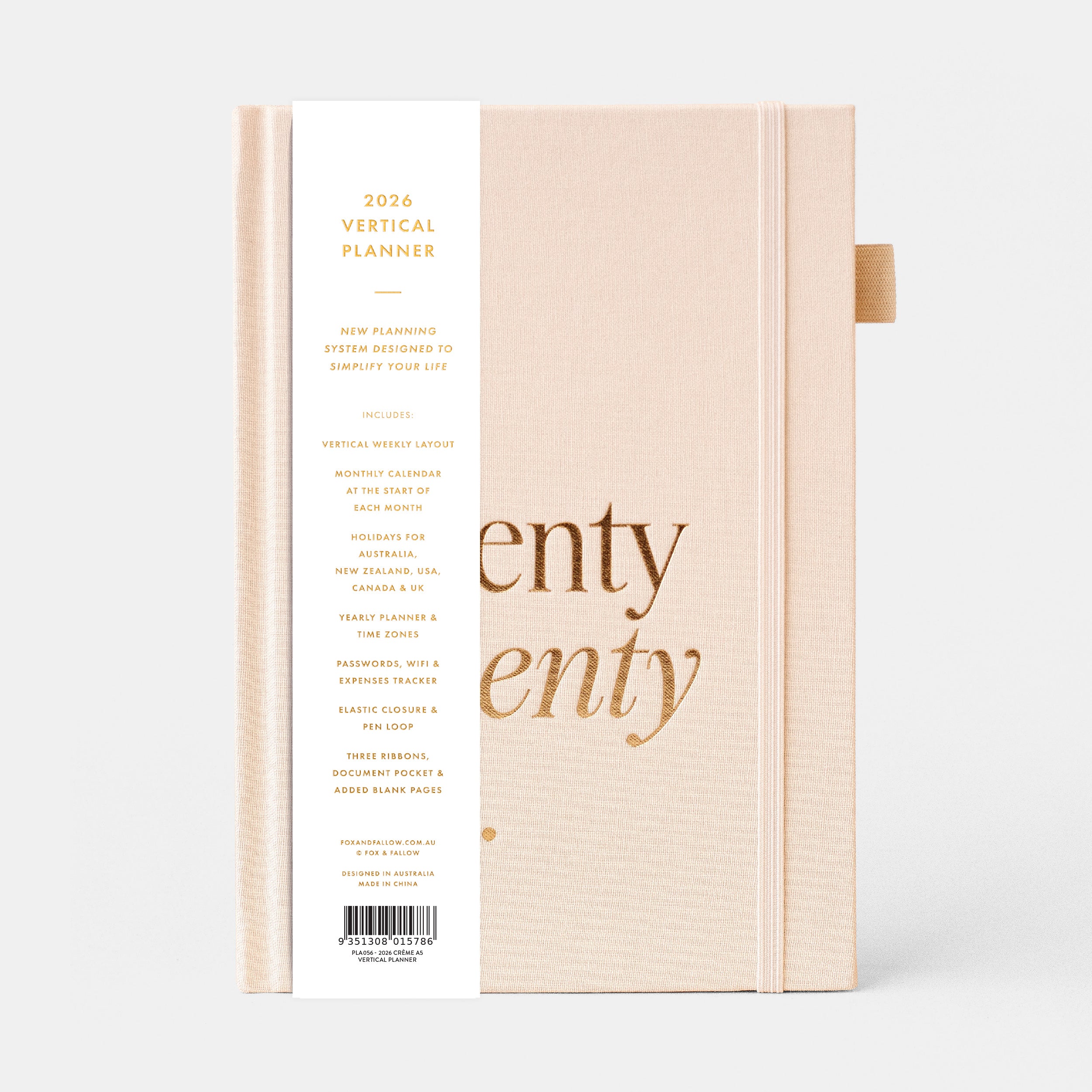 2026 A5 Vertical Planner - Creme - SOLD OUT