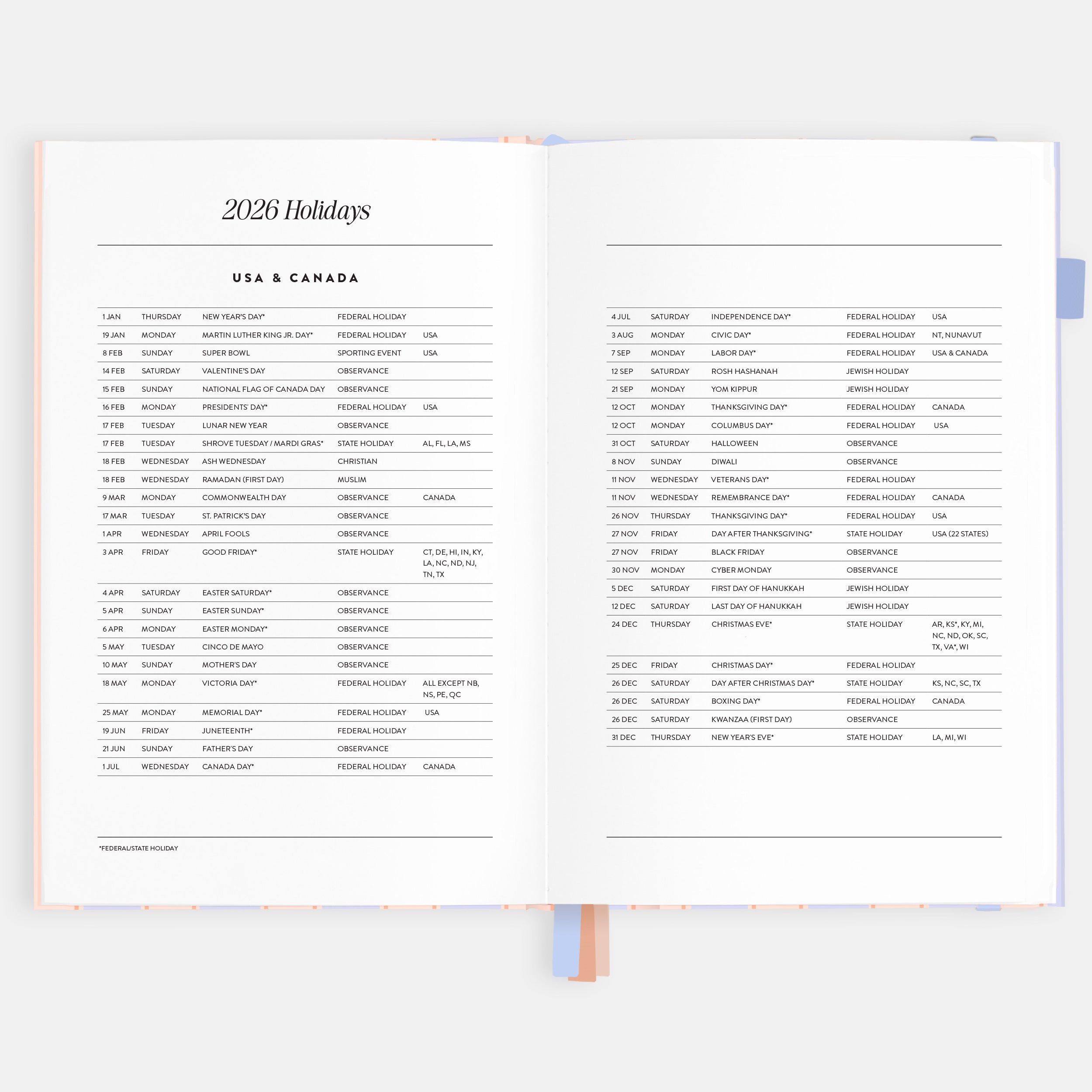 2026 A5 Academic Vertical Planner - Powder Stripe - SOLD OUT