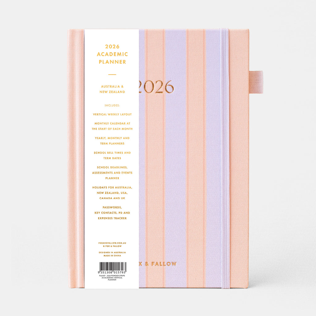 2026 A5 Academic Vertical Planner - Powder Stripe - SOLD OUT