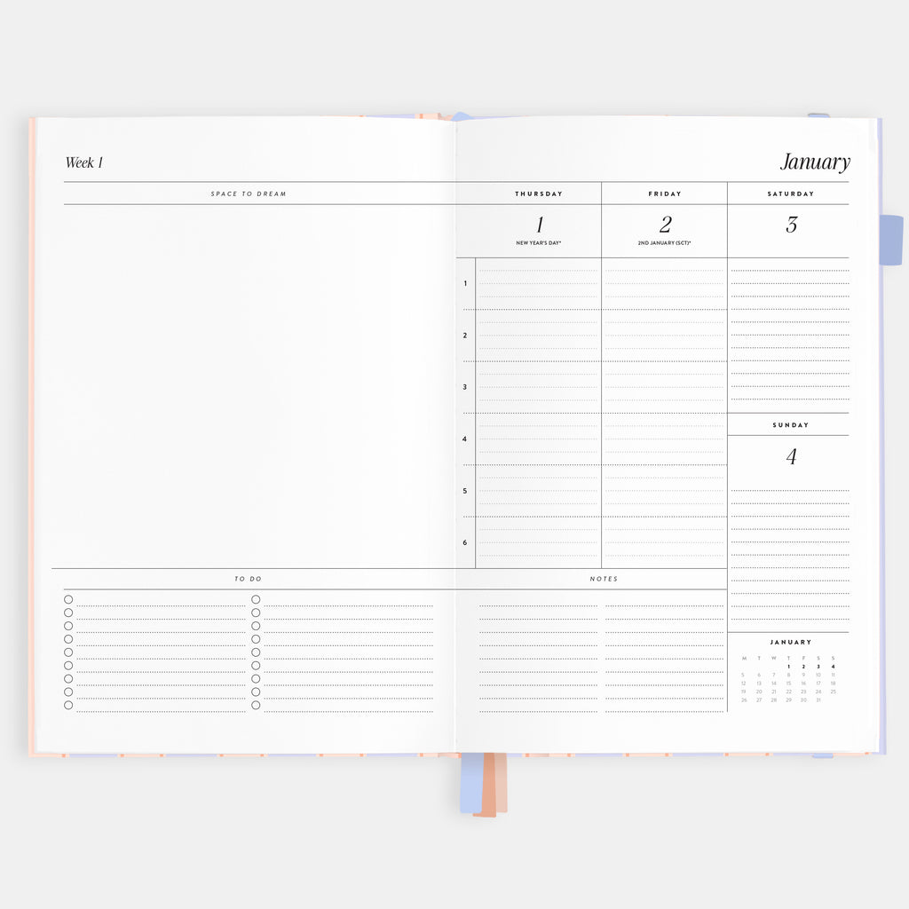 2026 A5 Academic Vertical Planner - Powder Stripe - SOLD OUT