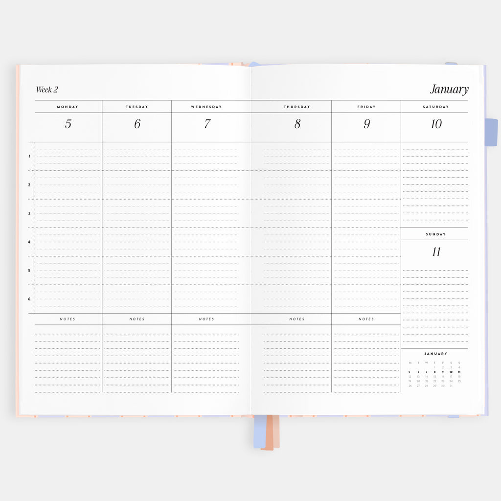 2026 A5 Academic Vertical Planner - Powder Stripe - SOLD OUT