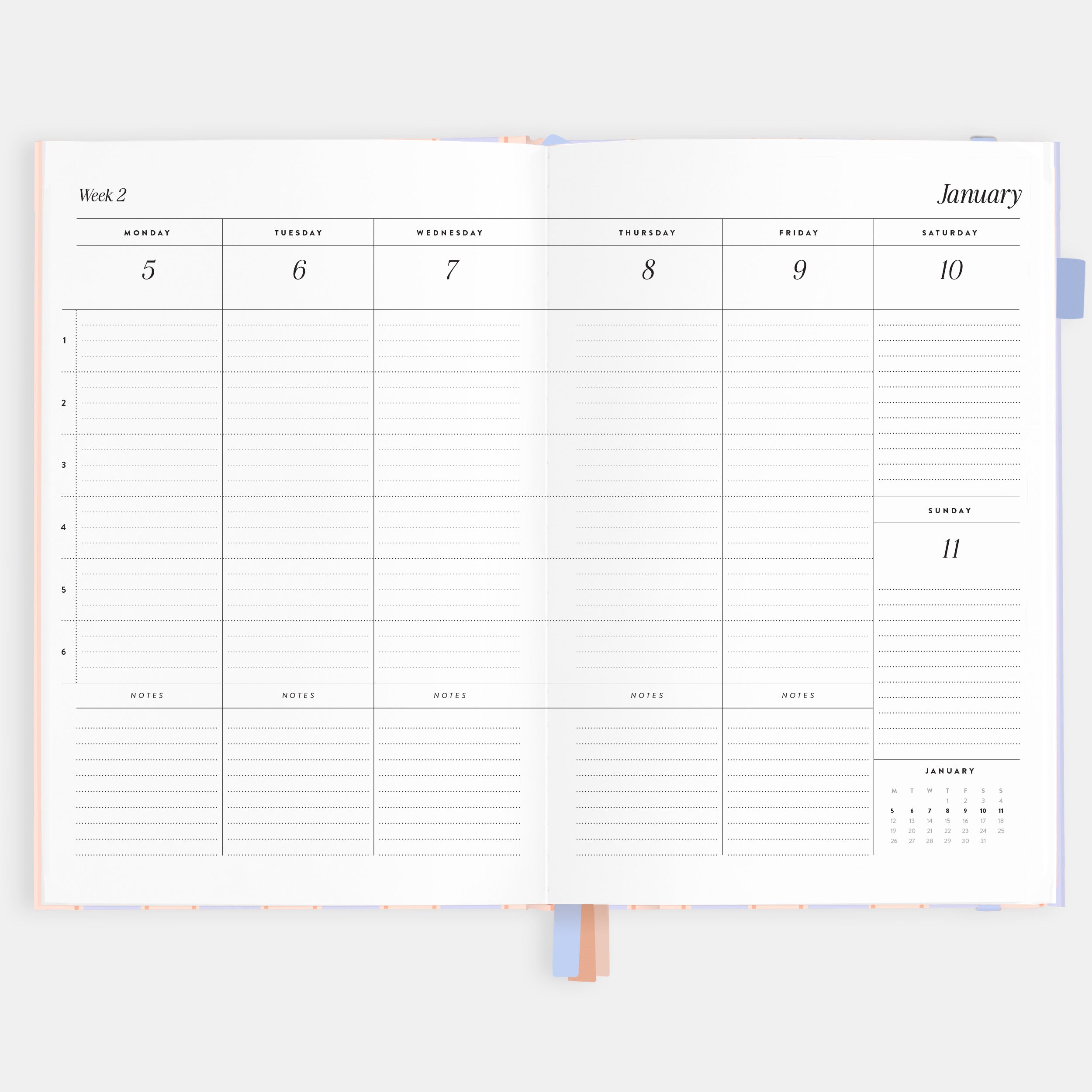 2026 A5 Academic Vertical Planner - Powder Stripe - SOLD OUT