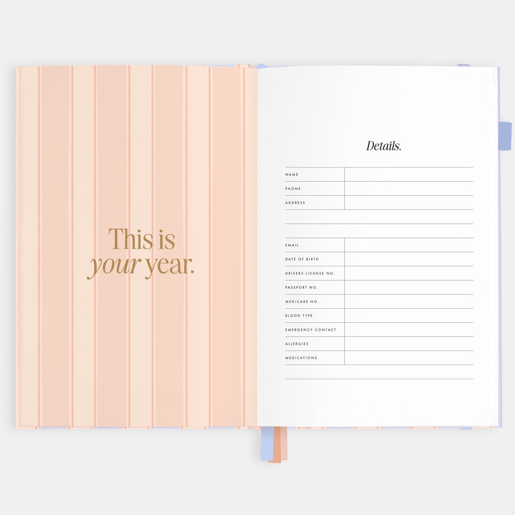 2026 A5 Academic Vertical Planner - Powder Stripe - SOLD OUT