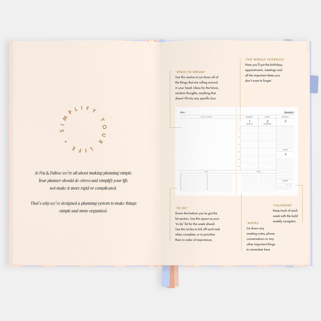 2026 A5 Academic Vertical Planner - Powder Stripe - SOLD OUT