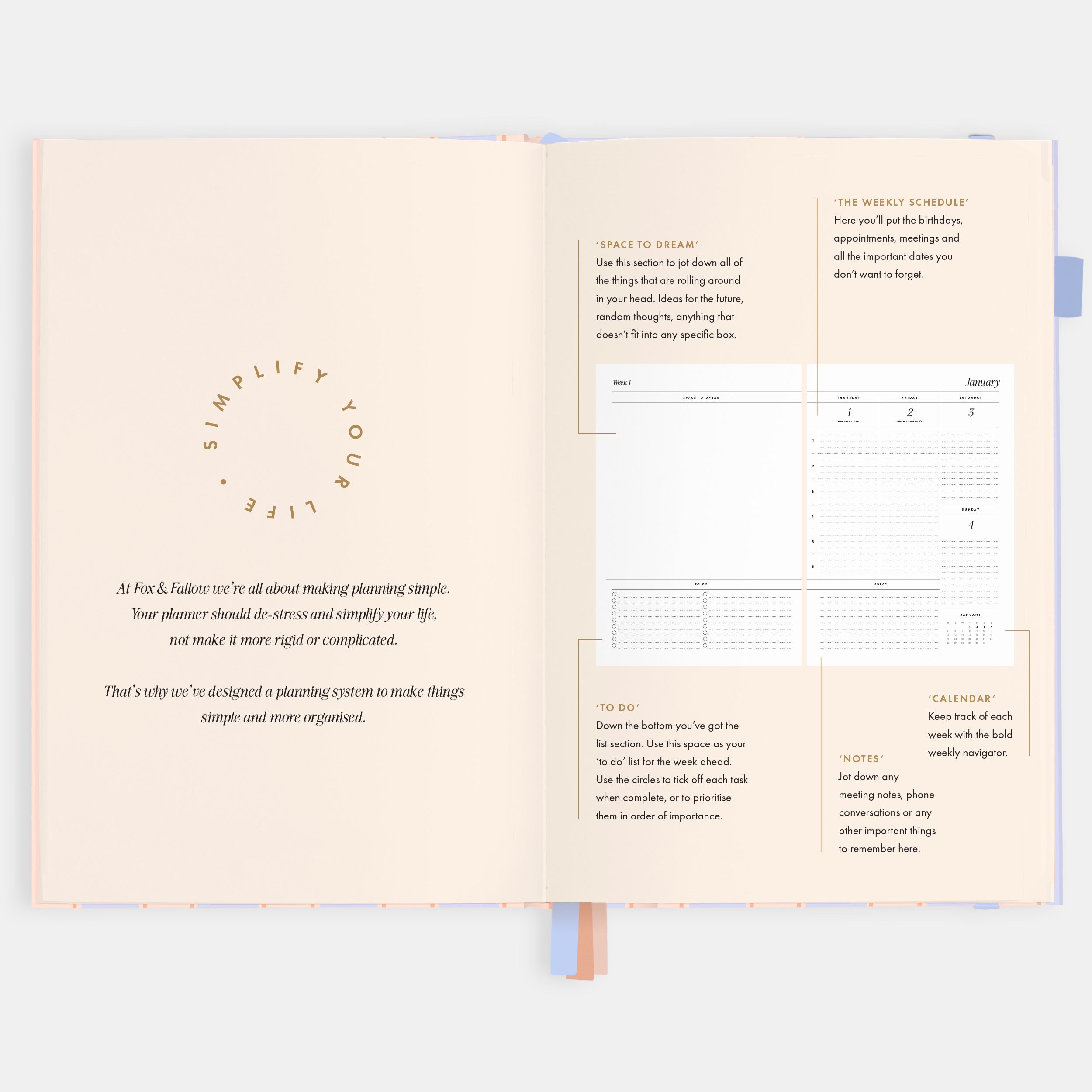2026 A5 Academic Vertical Planner - Powder Stripe - SOLD OUT