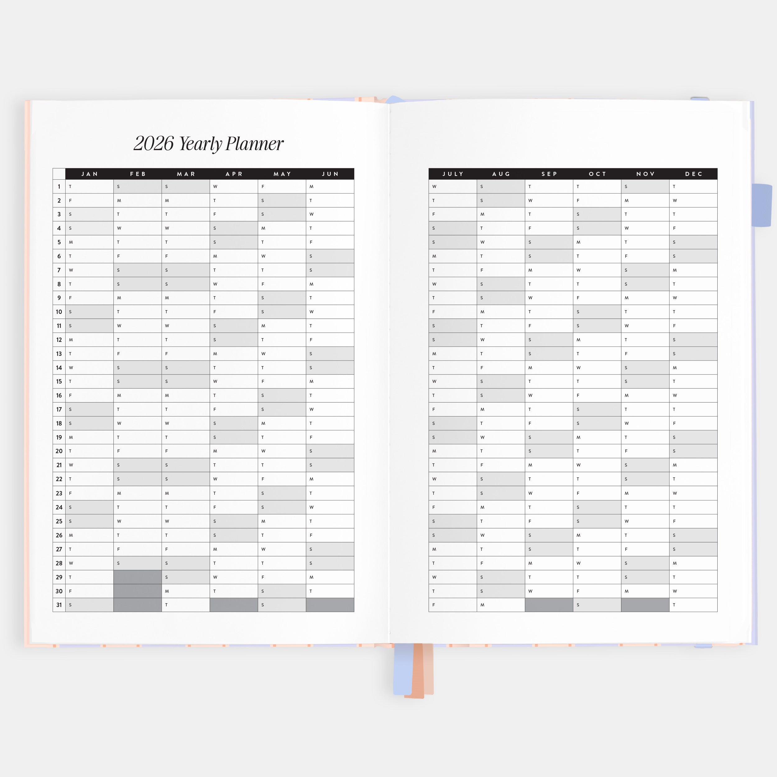 2026 A5 Academic Vertical Planner - Powder Stripe - SOLD OUT