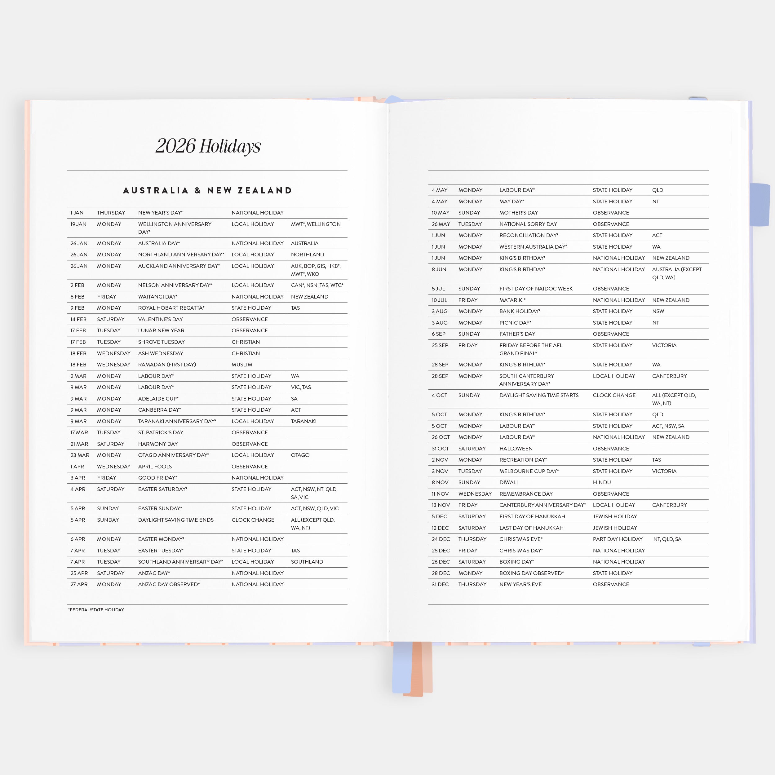 2026 A5 Academic Vertical Planner - Powder Stripe - SOLD OUT