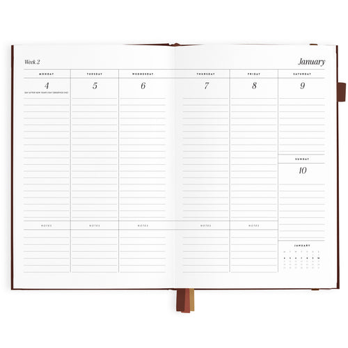 2027 A5 Vertical Planner - Chocolate - PRE-ORDER (15 SEPTEMBER)