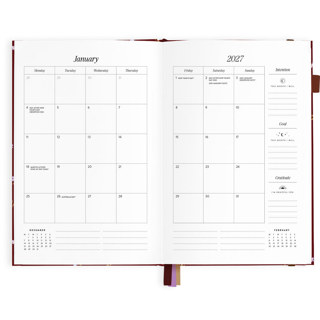 2027 A5 Vertical Planner - Cherry Wisteria - PRE-ORDER (25 SEPTEMBER)