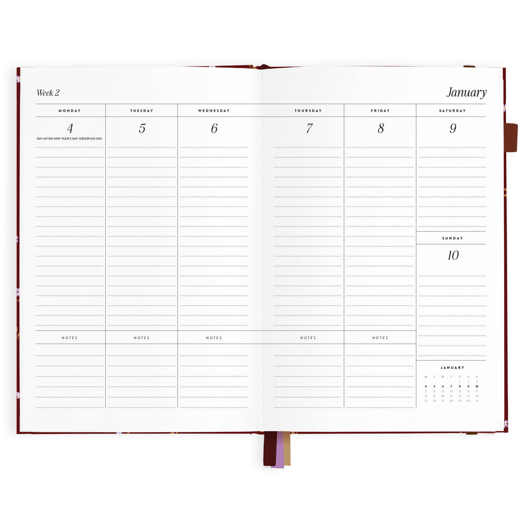 2027 A5 Vertical Planner - Cherry Wisteria - PRE-ORDER (25 SEPTEMBER)