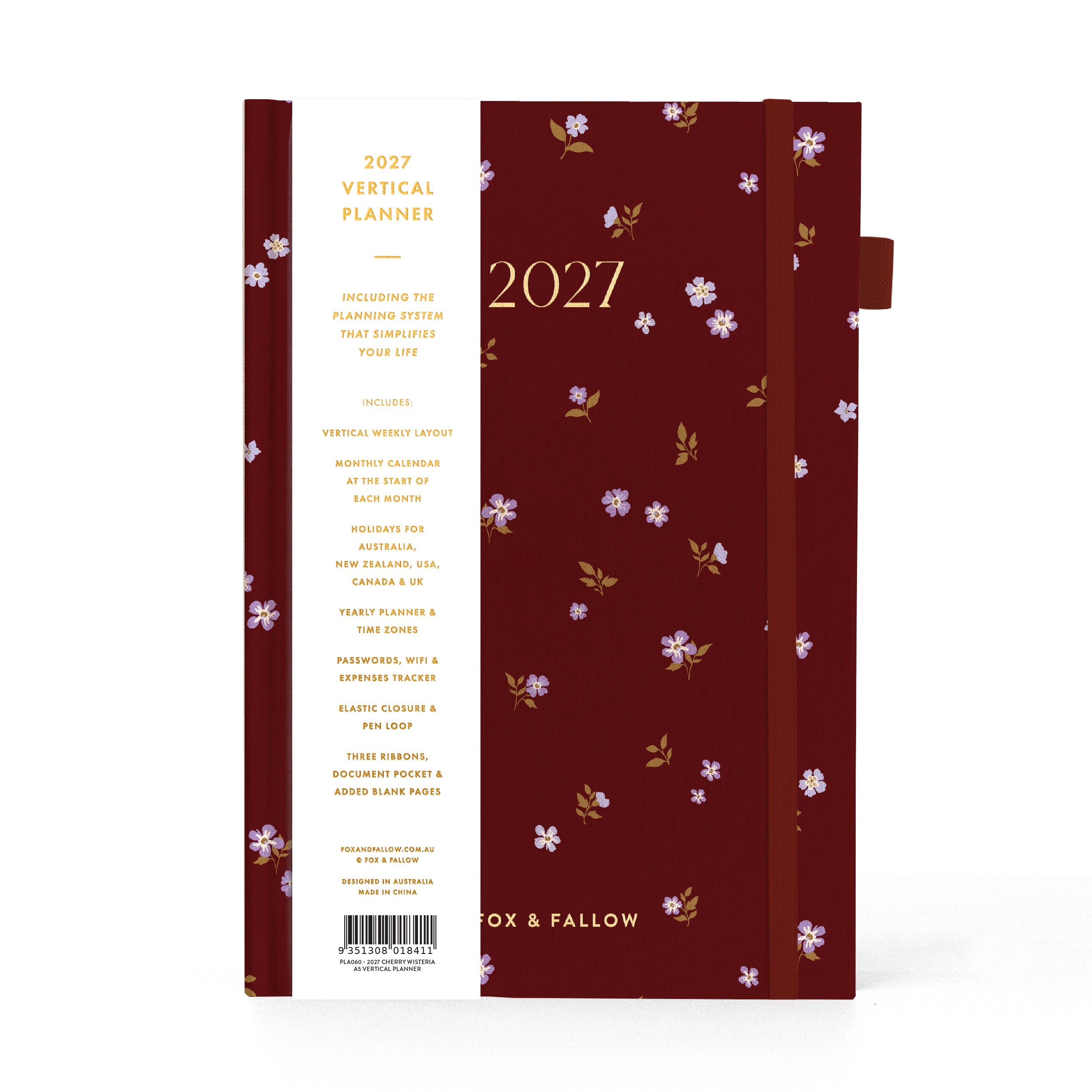 2027 A5 Vertical Planner - Cherry Wisteria - PRE-ORDER (15 SEPTEMBER)
