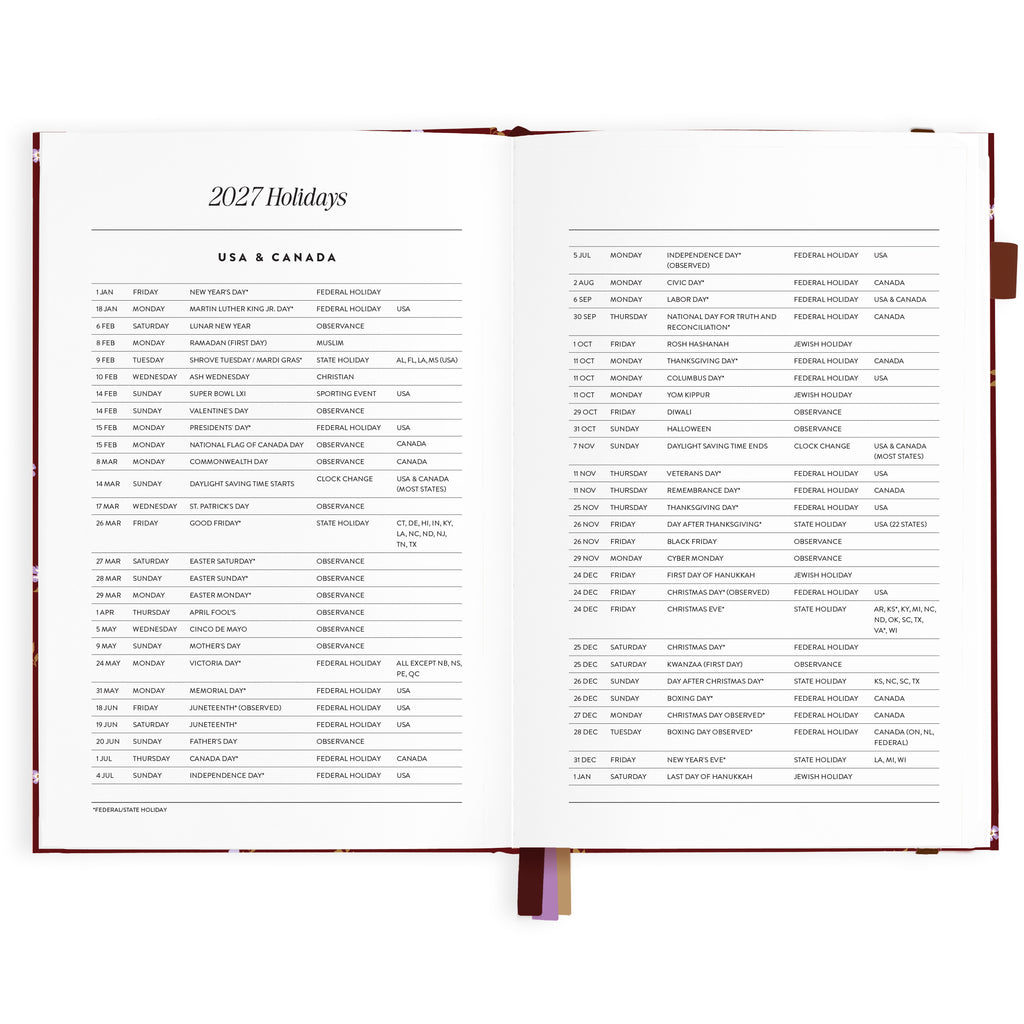 2027 A5 Vertical Planner - Cherry Wisteria - PRE-ORDER (25 SEPTEMBER)