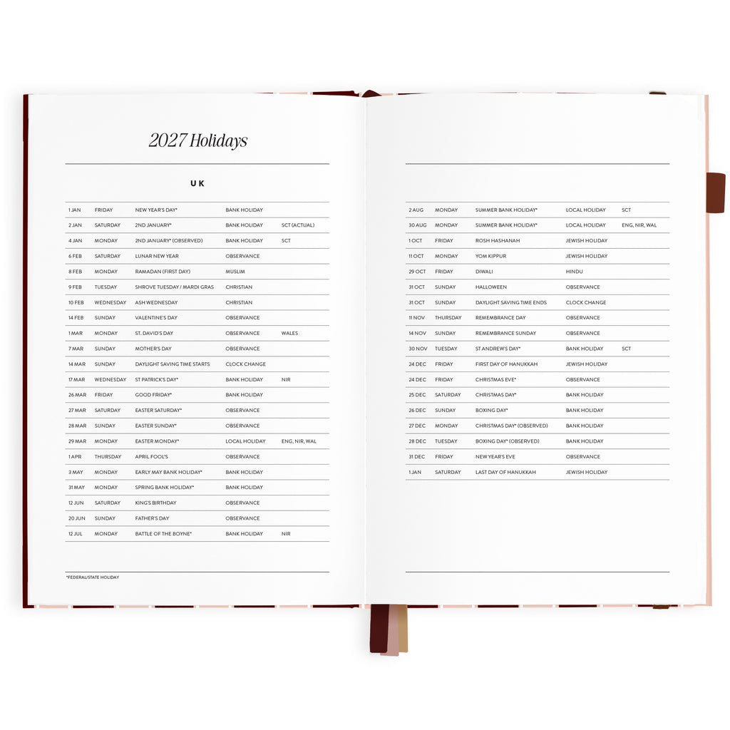 2027 A5 Vertical Planner - Sorrento - PRE-ORDER (25 SEPTEMBER)