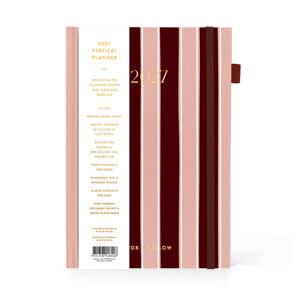 2027 A5 Vertical Planner - Sorrento - PRE-ORDER (25 SEPTEMBER)