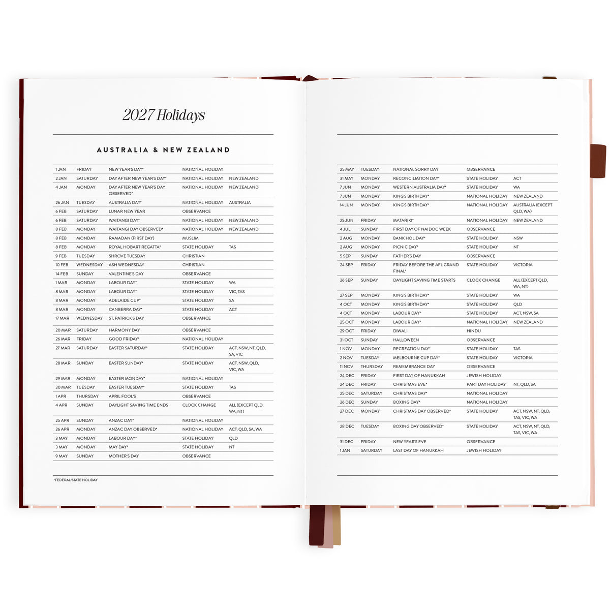 2027 A5 Vertical Planner - Sorrento - PRE-ORDER (25 SEPTEMBER)