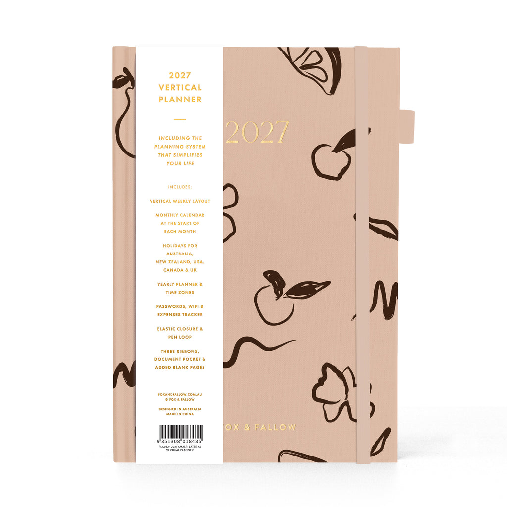 2027 A5 Vertical Planner - Amalfi Latte - PRE-ORDER (25 SEPTEMBER)