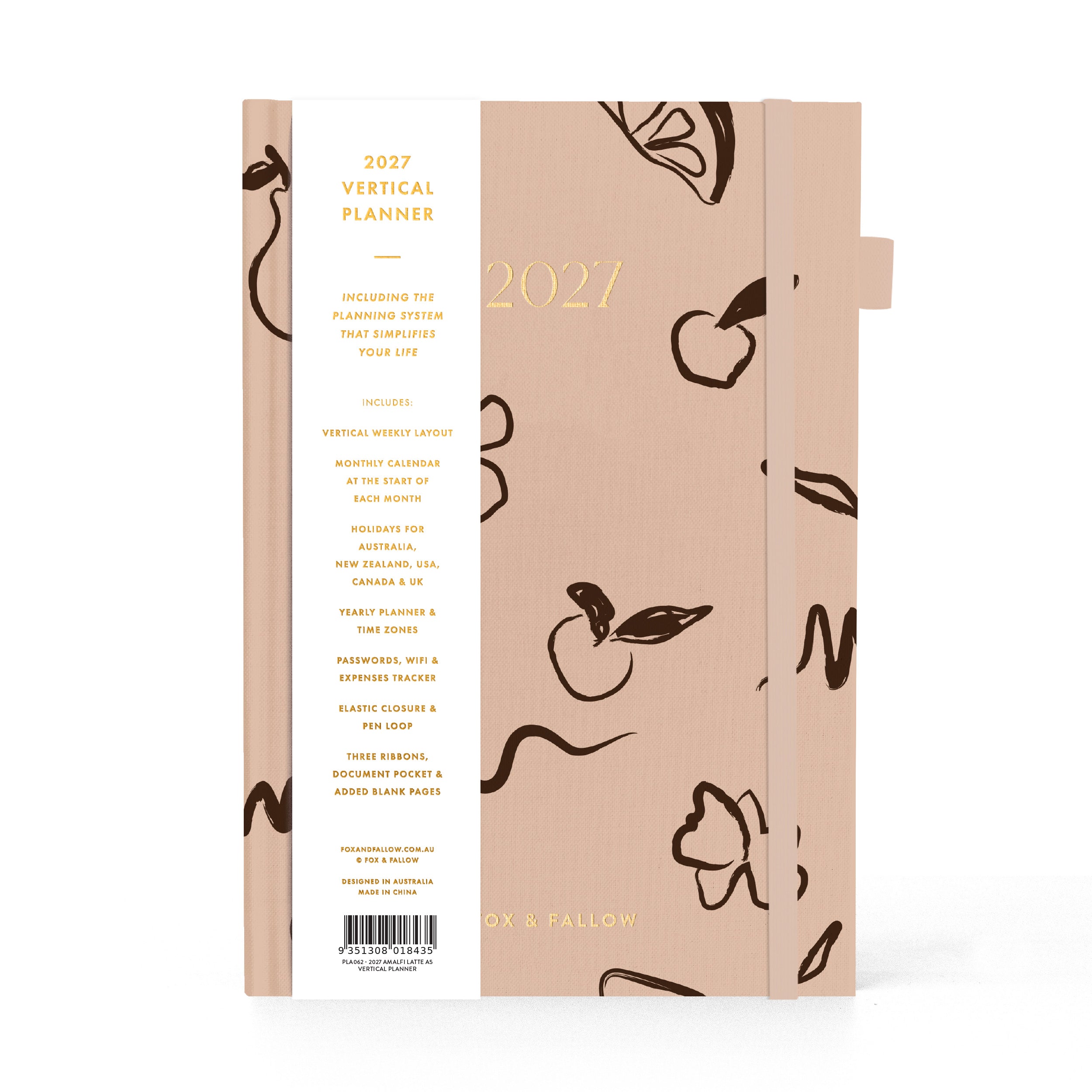 2027 A5 Vertical Planner - Amalfi Latte - PRE-ORDER (15 SEPTEMBER)