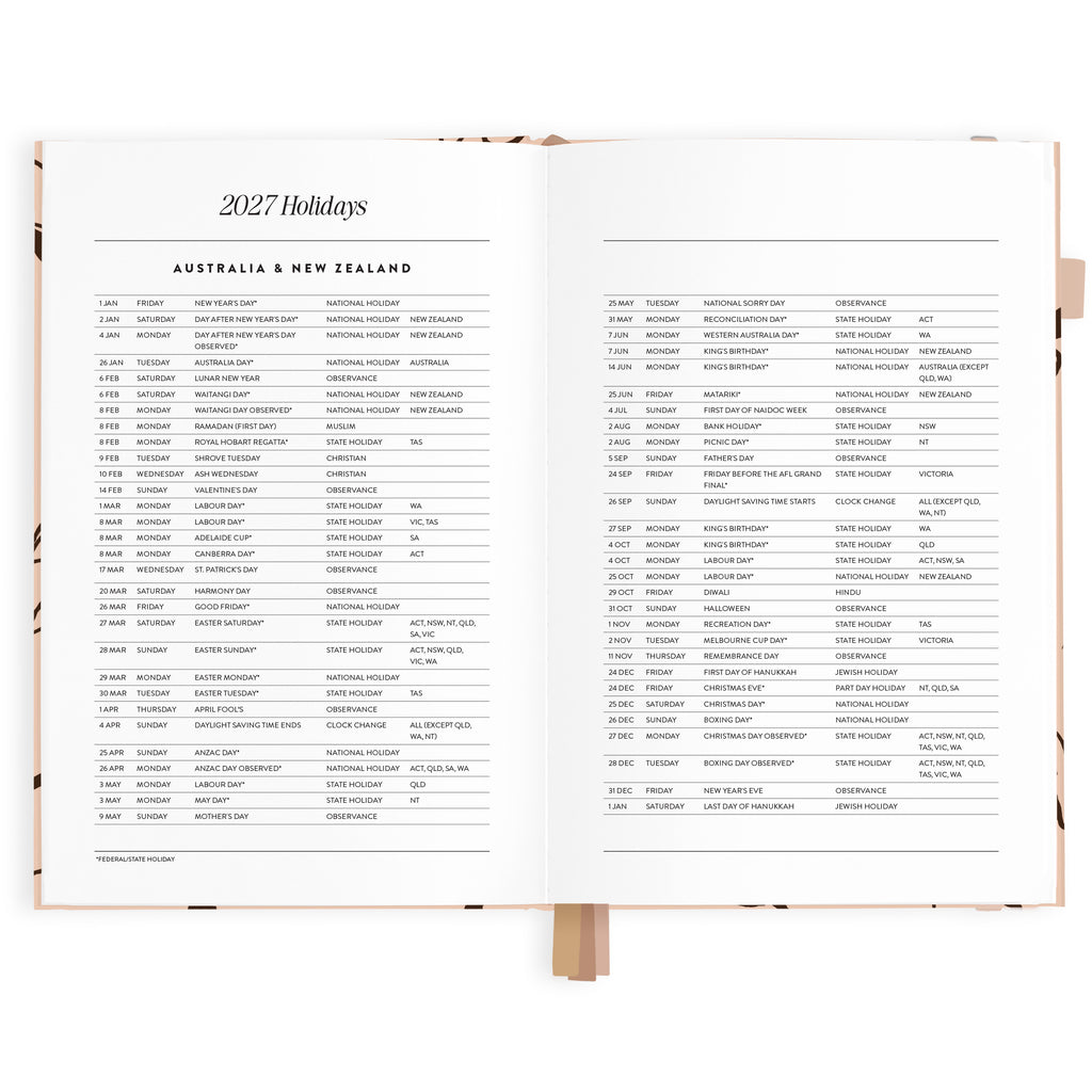 2027 A5 Vertical Planner - Amalfi Latte - PRE-ORDER (25 SEPTEMBER)