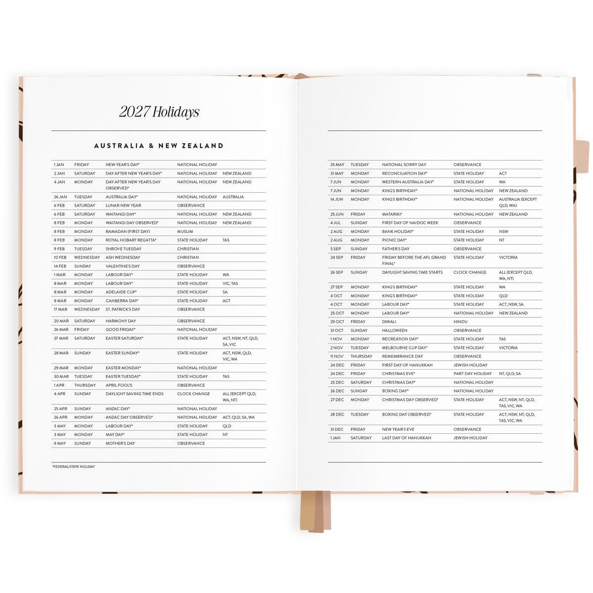 2027 A5 Vertical Planner - Amalfi Latte - PRE-ORDER (25 SEPTEMBER)