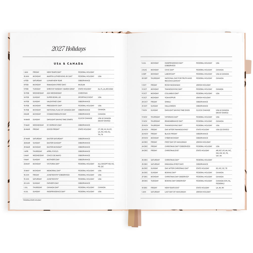 2027 A5 Vertical Planner - Amalfi Latte - PRE-ORDER (25 SEPTEMBER)