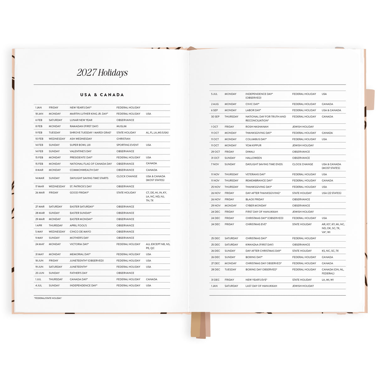 2027 A5 Vertical Planner - Amalfi Latte - PRE-ORDER (25 SEPTEMBER)