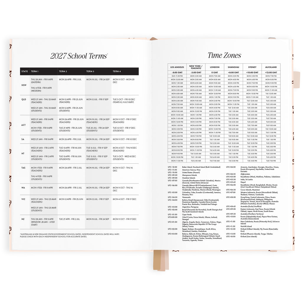2027 A5 Vertical Planner - French Bows - PRE-ORDER (25 SEPTEMBER)