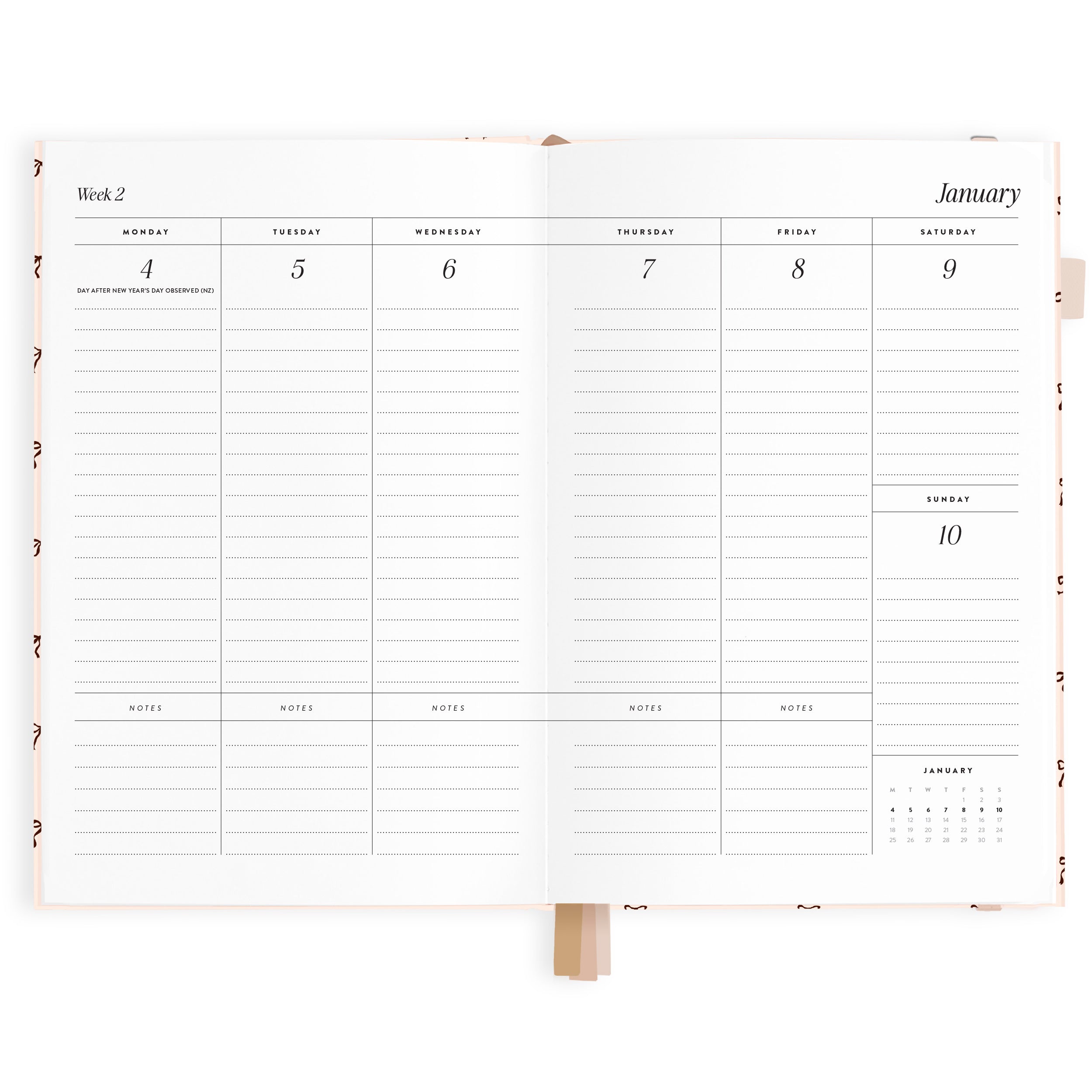 2027 A5 Vertical Planner - French Bows - PRE-ORDER (15 SEPTEMBER)