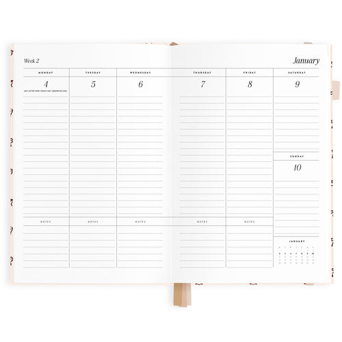 2027 A5 Vertical Planner - French Bows - PRE-ORDER (15 SEPTEMBER)
