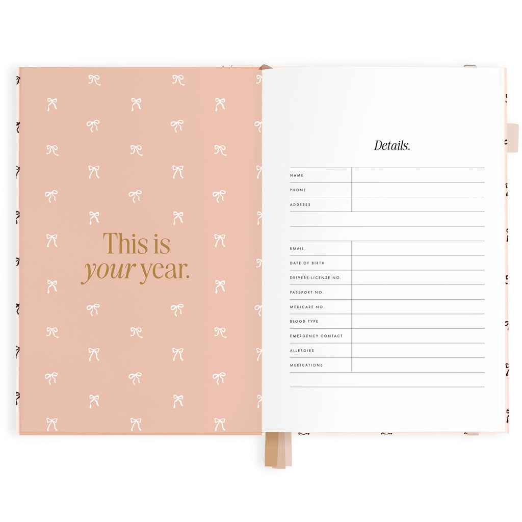 2027 A5 Vertical Planner - French Bows - PRE-ORDER (25 SEPTEMBER)