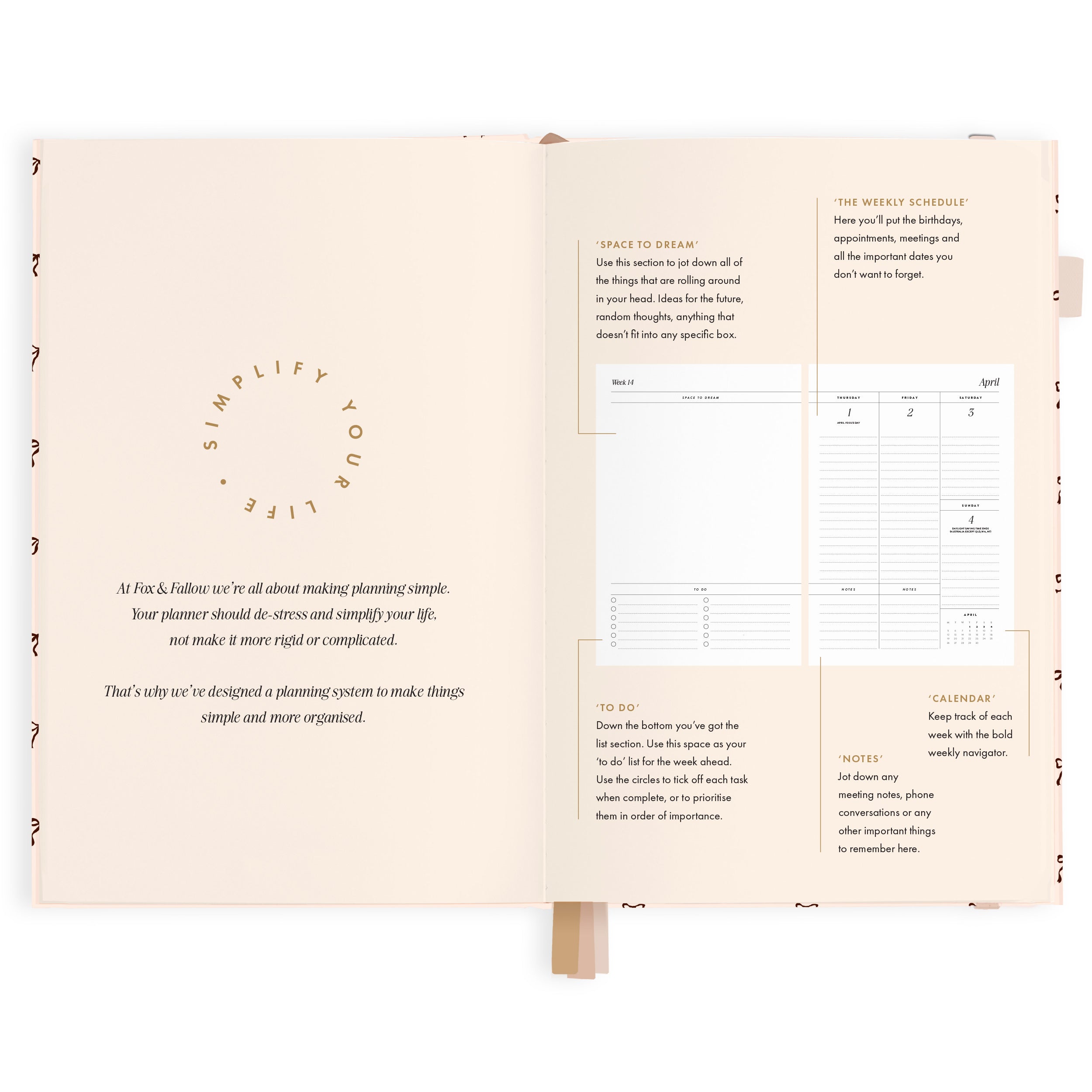 2027 A5 Vertical Planner - French Bows - PRE-ORDER (15 SEPTEMBER)