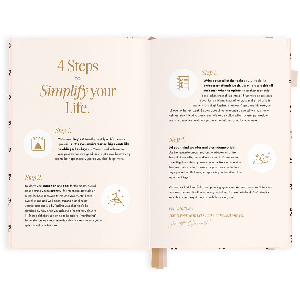 2027 A5 Vertical Planner - French Bows - PRE-ORDER (25 SEPTEMBER)
