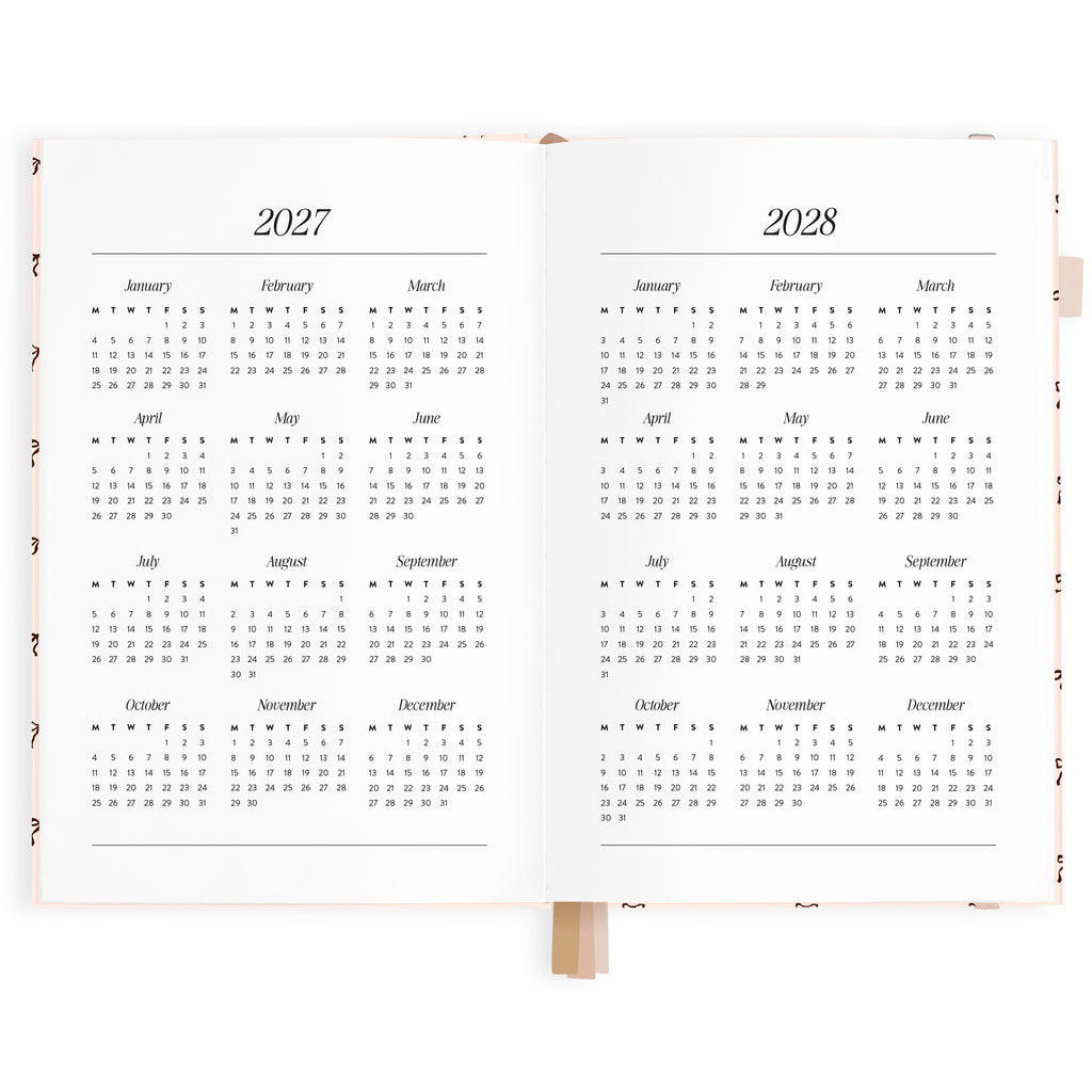 2027 A5 Vertical Planner - French Bows - PRE-ORDER (25 SEPTEMBER)